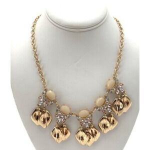 INC Gold-Tone Statement Bib Necklace NEW 19”
